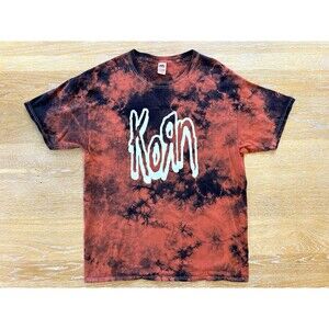 KORN T-Shirt Logo Tie Dye Men’s Size Large Music Band Tee #goth #korn